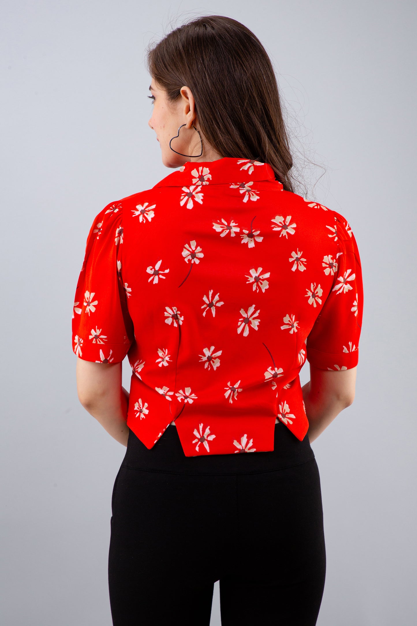 Casual Regular Sleeves Solid Women Red Top