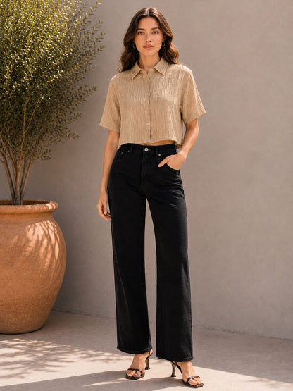 Casual Regular Sleeves Solid Women Beige Top