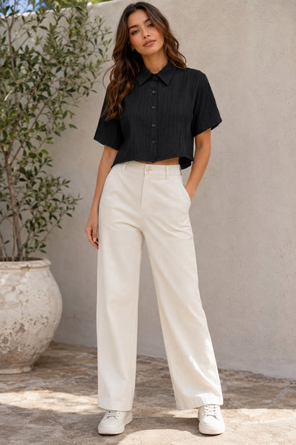 Casual Regular Sleeves Solid Women Black Top