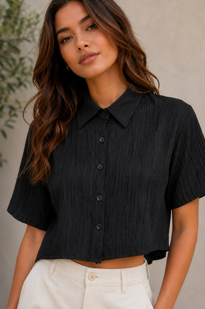 Casual Regular Sleeves Solid Women Black Top